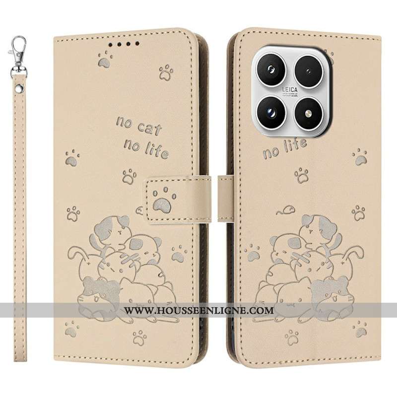 Housse Xiaomi 17 Motif Chats et Lanière