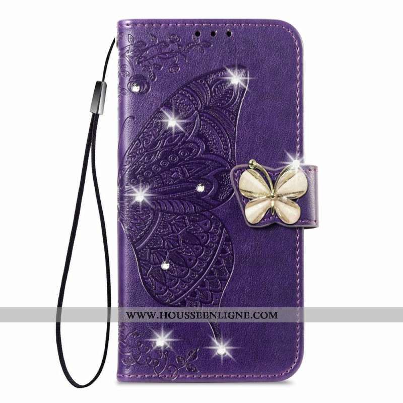 Housse Xiaomi 17 Papillon 3D et Strass