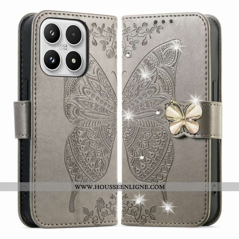 Housse Xiaomi 17 Papillon 3D et Strass