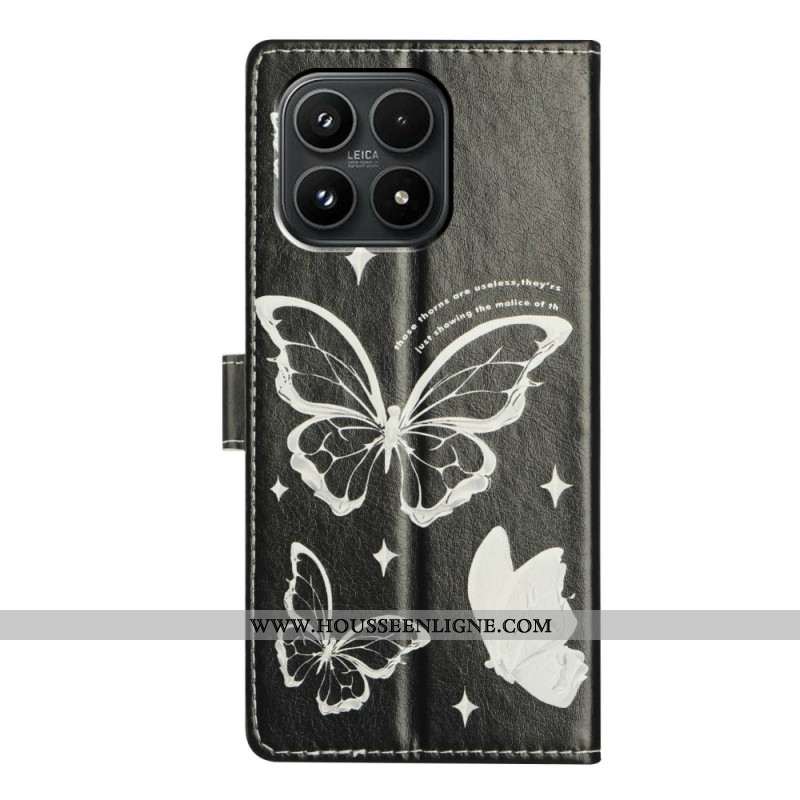 Housse Xiaomi 17 Papillons Noirs et Blancs