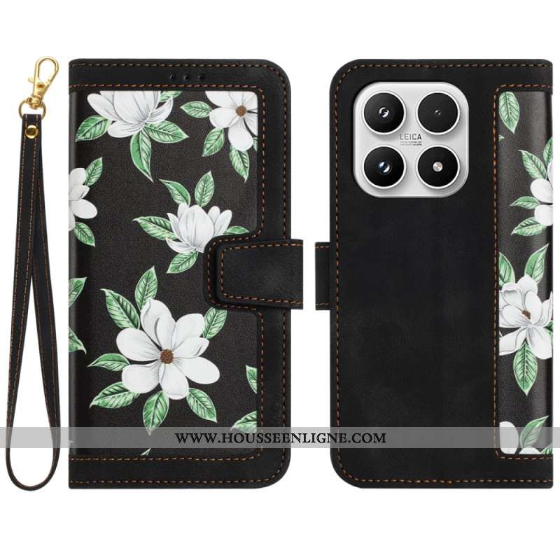 Housse Xiaomi 17 Porte-Cartes et Motif Floral