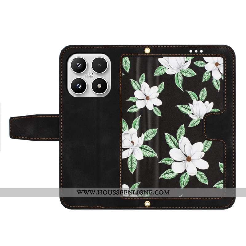 Housse Xiaomi 17 Porte-Cartes et Motif Floral