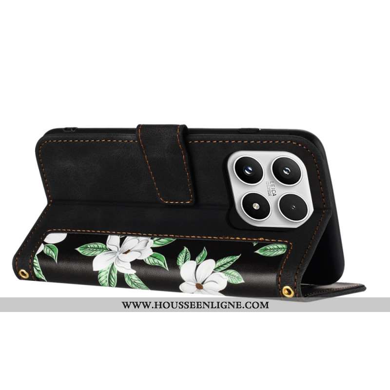 Housse Xiaomi 17 Porte-Cartes et Motif Floral