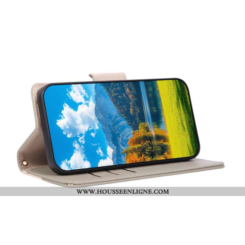 Housse Xiaomi 17 Portefeuille Bicolore avec Dragonne