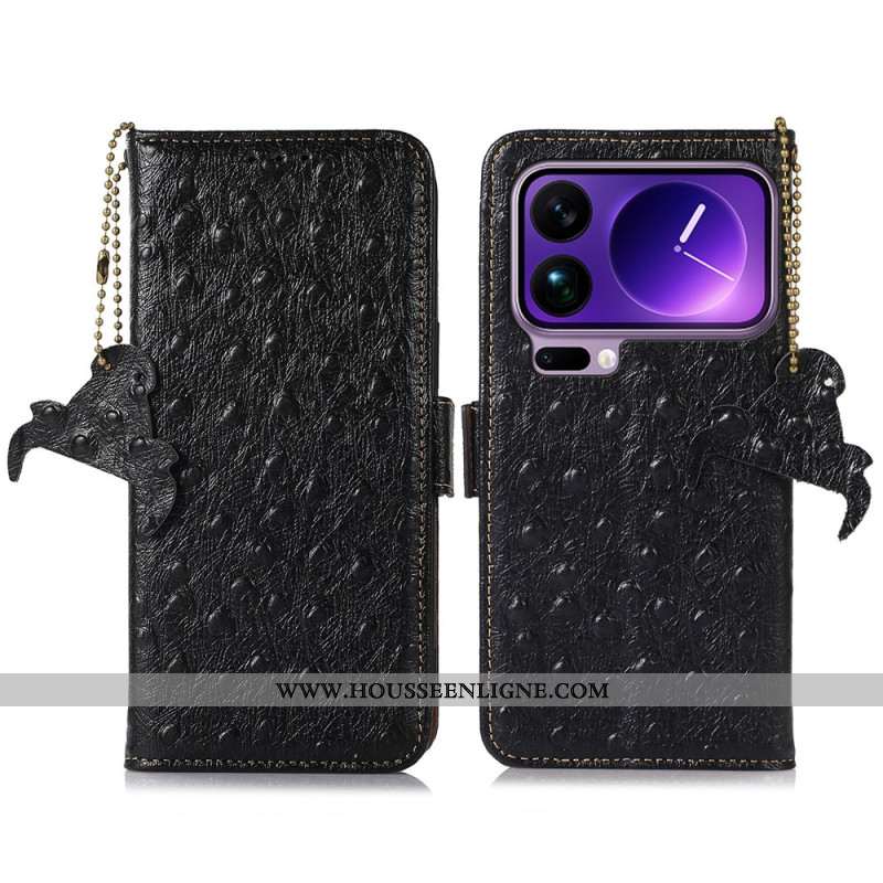 Housse Xiaomi 17 Pro Blocage RFID Cuir Véritable