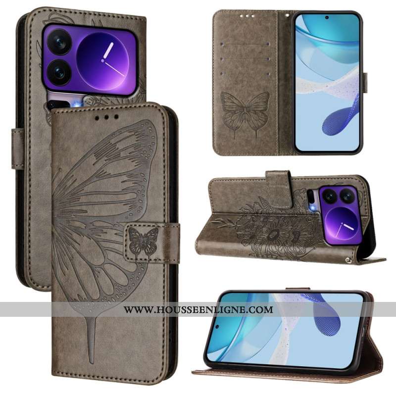 Housse Xiaomi 17 Pro Design Papillon à Lanière