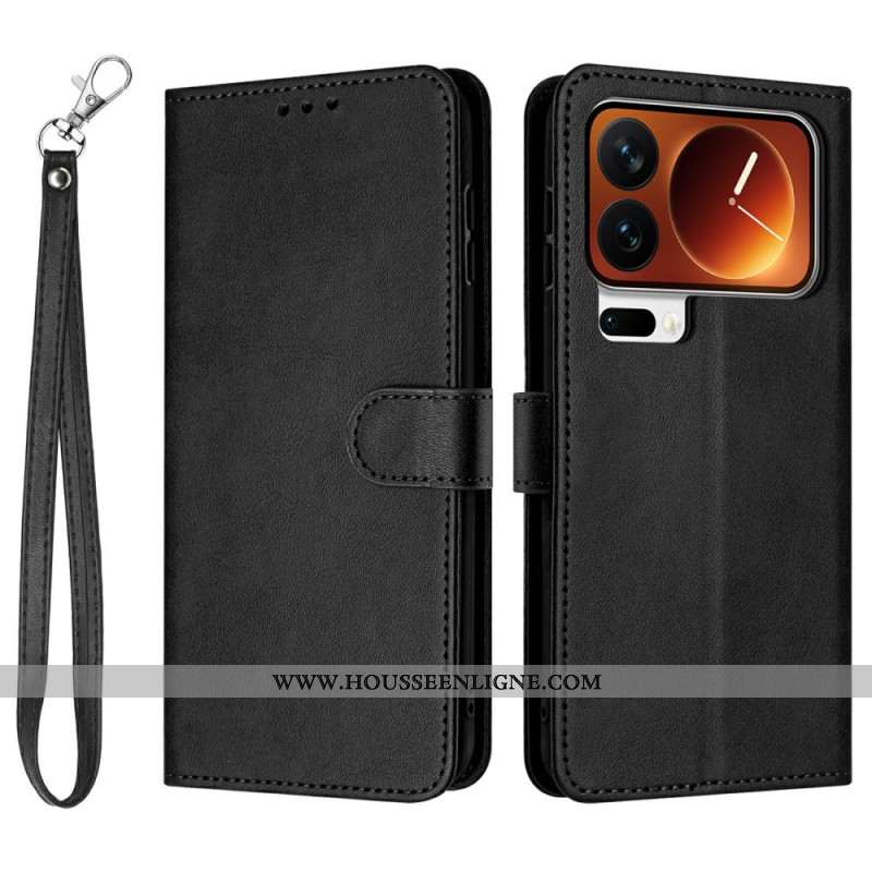 Housse Xiaomi 17 Pro Effet Cuir à Lanière