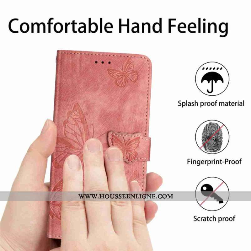 Housse Xiaomi 17 Pro Effet Daim Design Papillons