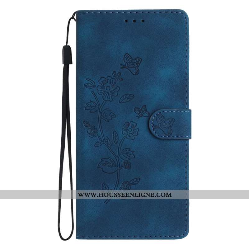 Housse Xiaomi 17 Pro Effet Daim Motif Floral