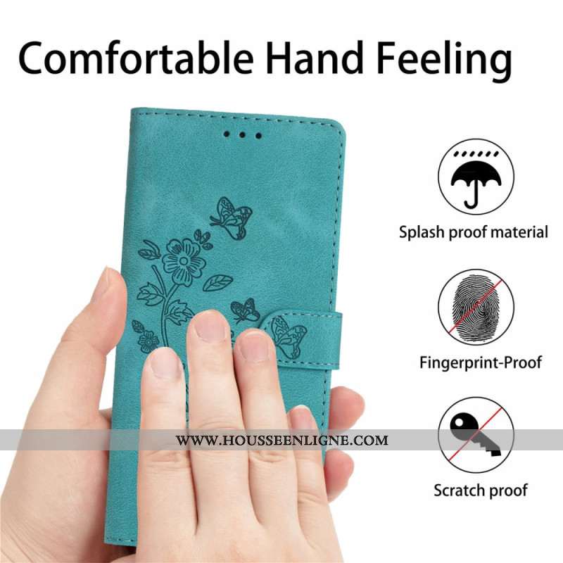 Housse Xiaomi 17 Pro Effet Daim Motif Floral