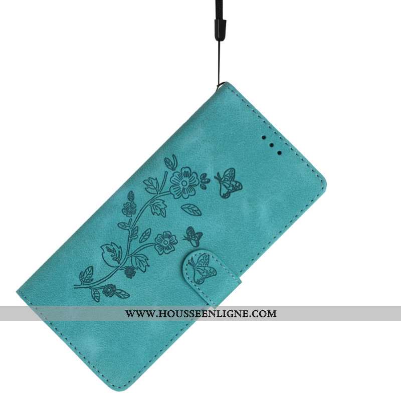 Housse Xiaomi 17 Pro Effet Daim Motif Floral