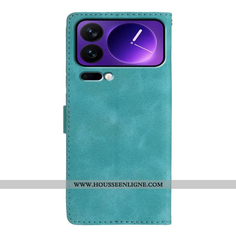 Housse Xiaomi 17 Pro Effet Daim Motif Floral