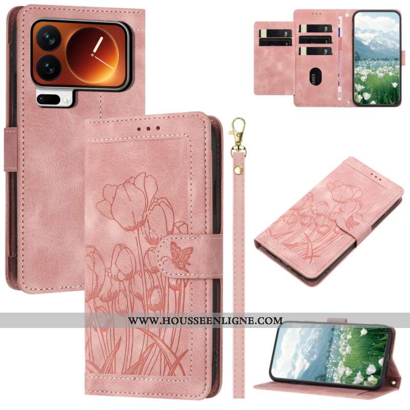 Housse Xiaomi 17 Pro Max 5 Porte-Cartes et Lanière