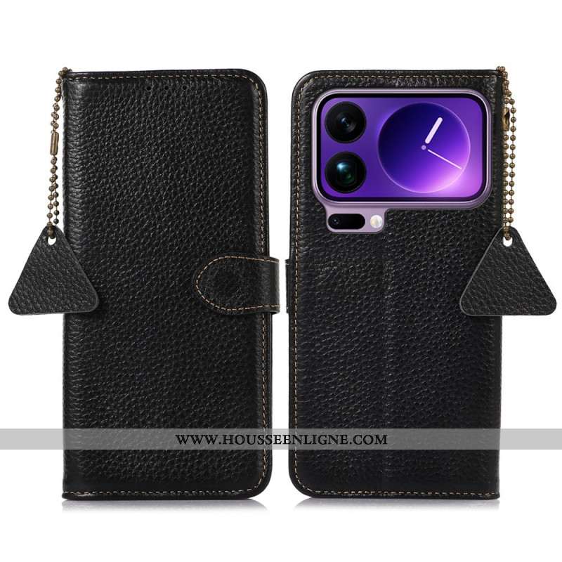 Housse Xiaomi 17 Pro Max Blocage RFID Cuir Véritable