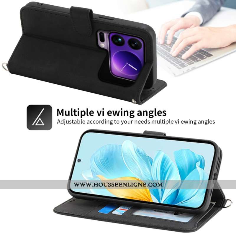 Housse Xiaomi 17 Pro Max Dentelle avec Lanière et Bandoulière