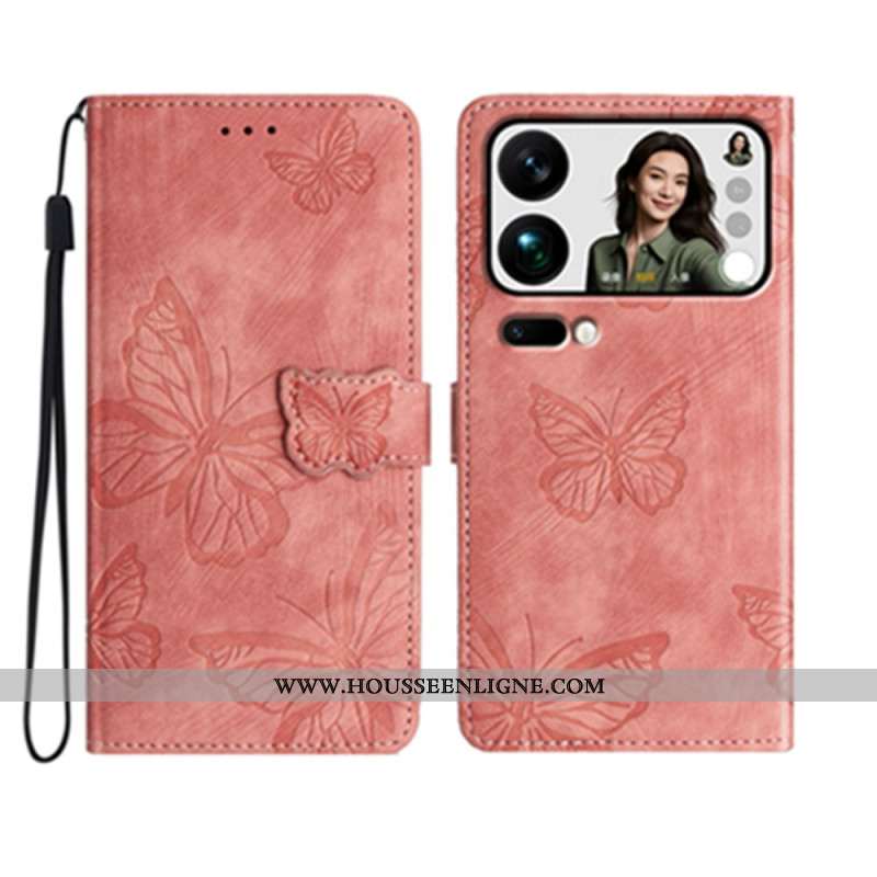 Housse Xiaomi 17 Pro Max Effet Daim Design Papillon