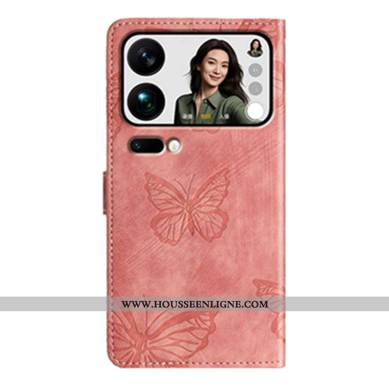 Housse Xiaomi 17 Pro Max Effet Daim Design Papillon