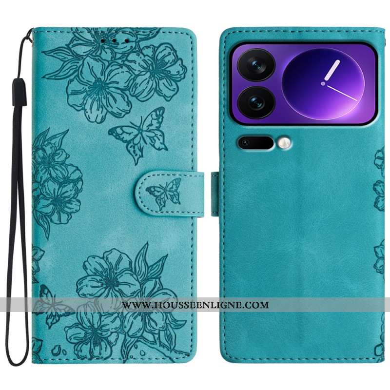 Housse Xiaomi 17 Pro Max Motif Papillon et Fleurs