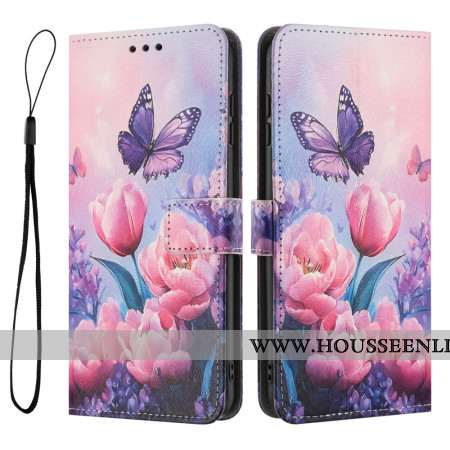 Housse Xiaomi 17 Pro Max Papillon et Fleurs Roses