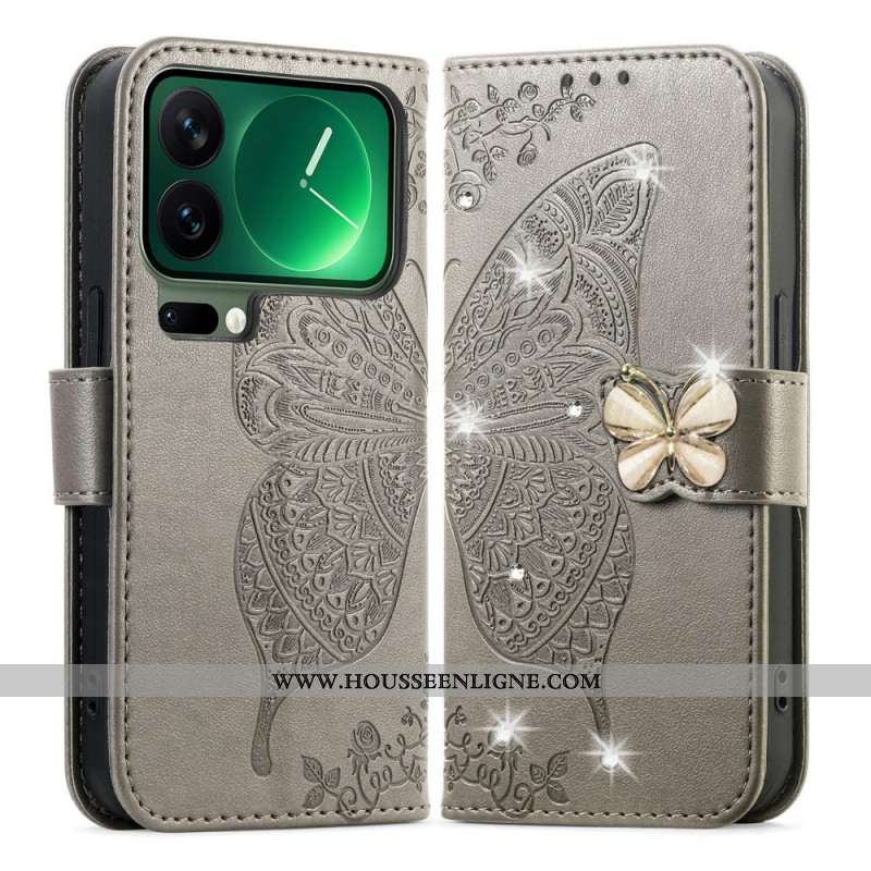 Housse Xiaomi 17 Pro Max Papillon et Strass