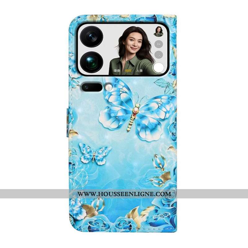 Housse Xiaomi 17 Pro Max Papillons et Diamants