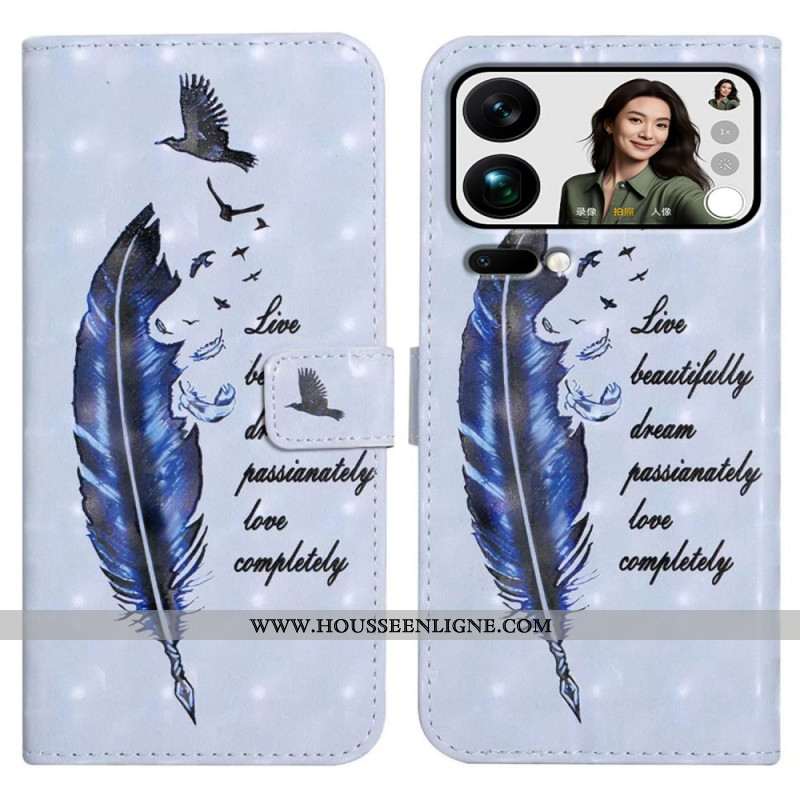 Housse Xiaomi 17 Pro Max Plume Bleue