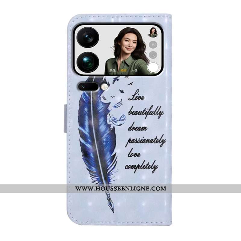 Housse Xiaomi 17 Pro Max Plume Bleue