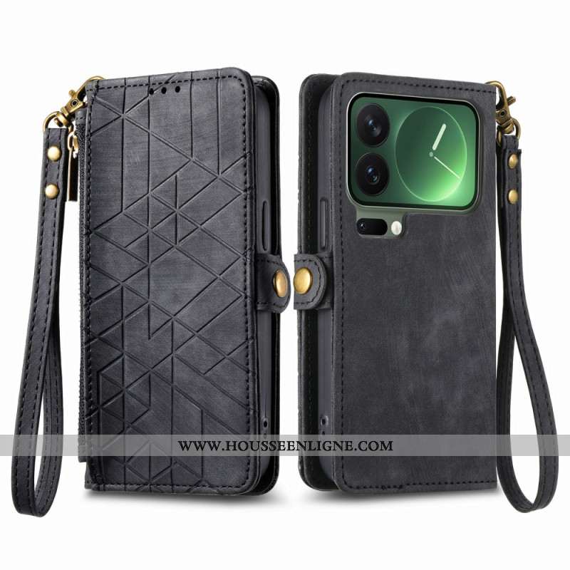 Housse Xiaomi 17 Pro Max Portefeuille Design Géométrie