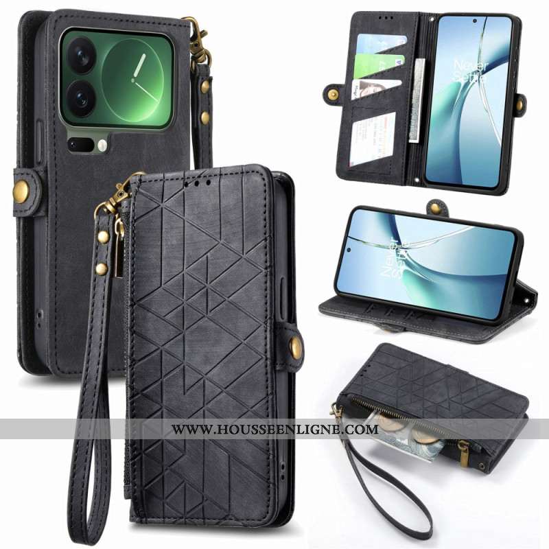 Housse Xiaomi 17 Pro Max Portefeuille Design Géométrie