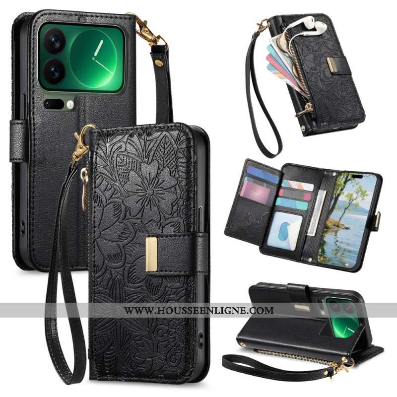 Housse Xiaomi 17 Pro Max Portefeuille Motif Floral