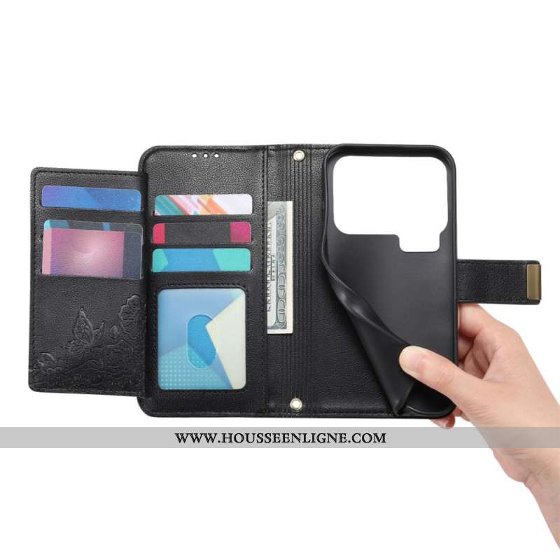 Housse Xiaomi 17 Pro Max Portefeuille Motif Floral