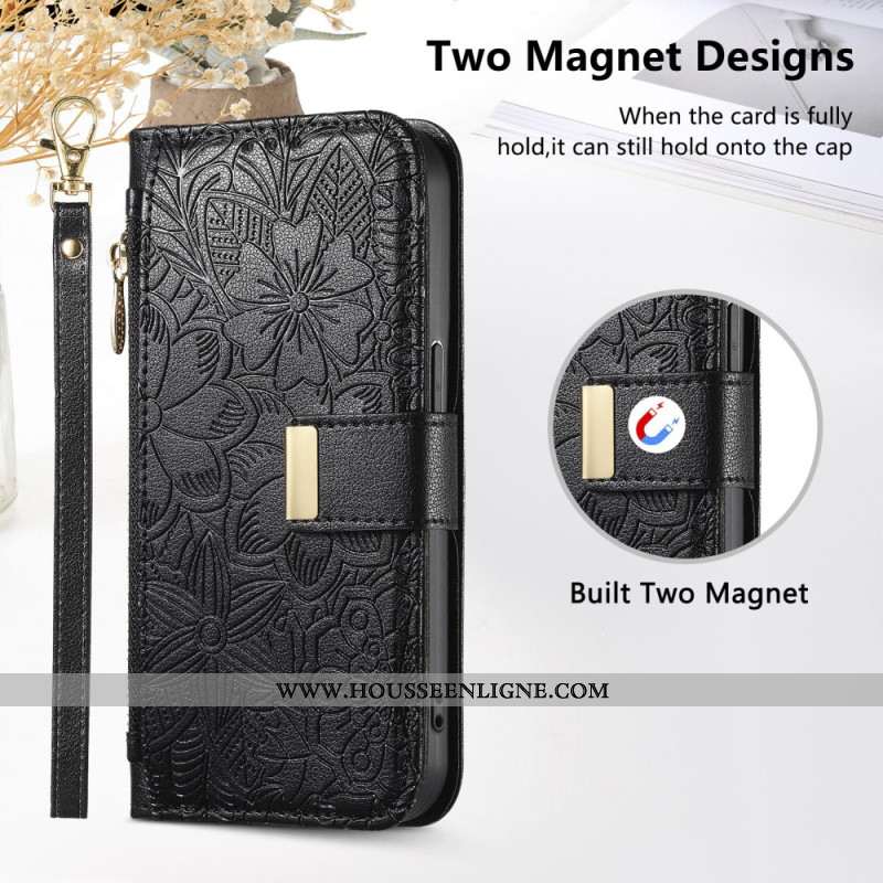 Housse Xiaomi 17 Pro Max Portefeuille Motif Floral