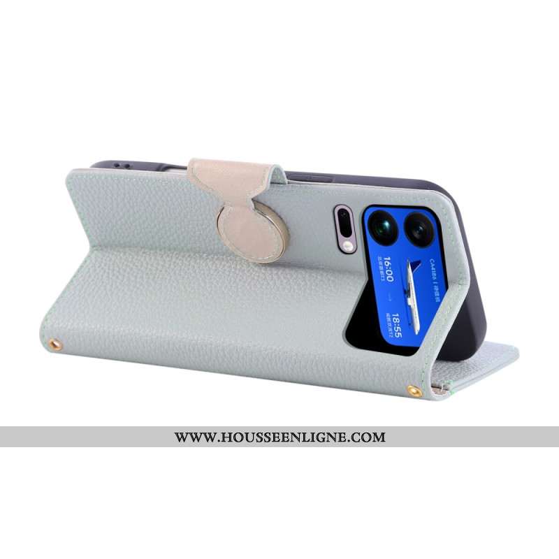 Housse Xiaomi 17 Pro Max Portefeuille à Fermeture Éclair Vintage