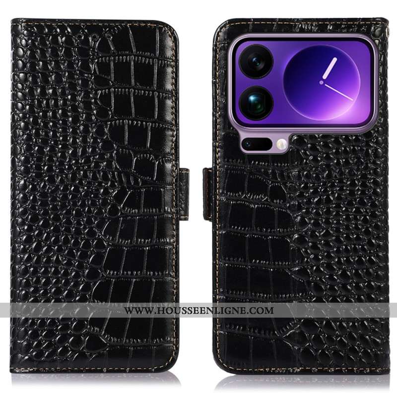Housse Xiaomi 17 Pro Max Protection RFID Texture Crocodile