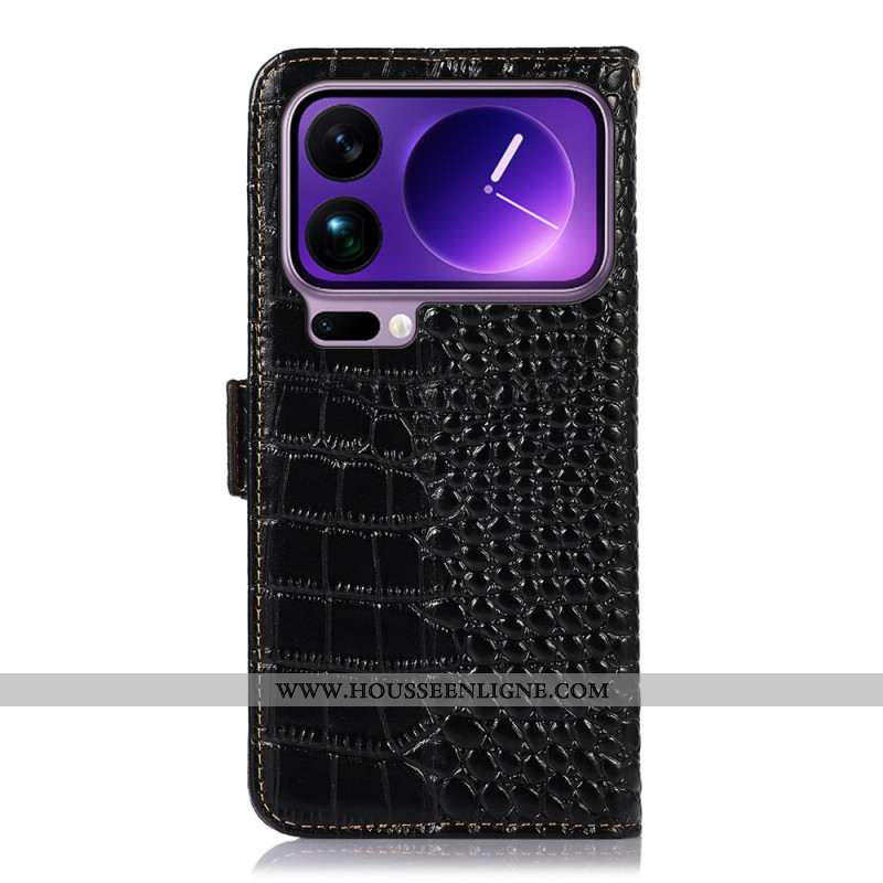 Housse Xiaomi 17 Pro Max Protection RFID Texture Crocodile