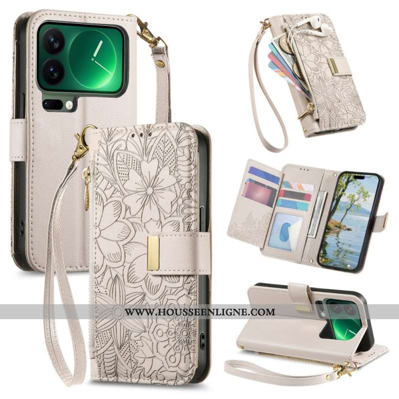 Housse Xiaomi 17 Pro Motif Floral et Feuilles