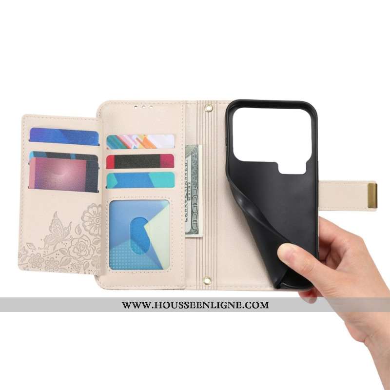 Housse Xiaomi 17 Pro Motif Floral et Feuilles