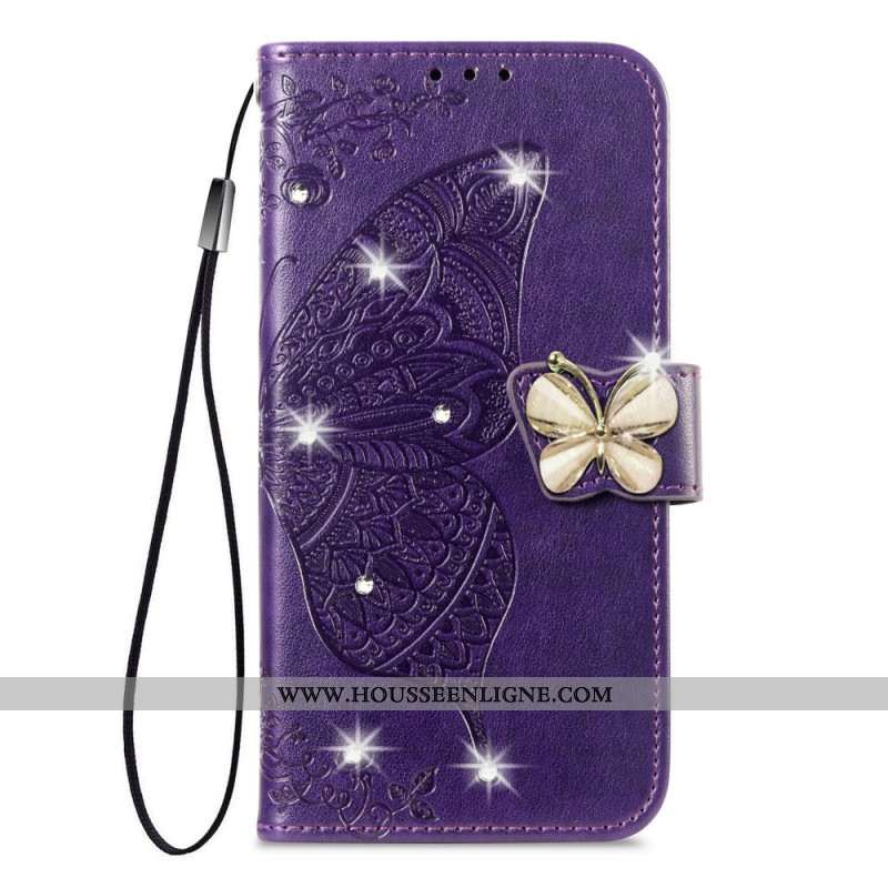 Housse Xiaomi 17 Pro Papillon 3D et Strass