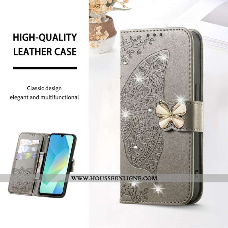 Housse Xiaomi 17 Pro Papillon 3D et Strass