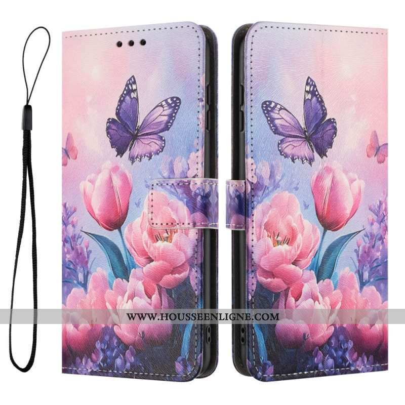 Housse Xiaomi 17 Pro Papillons et Fleurs Roses