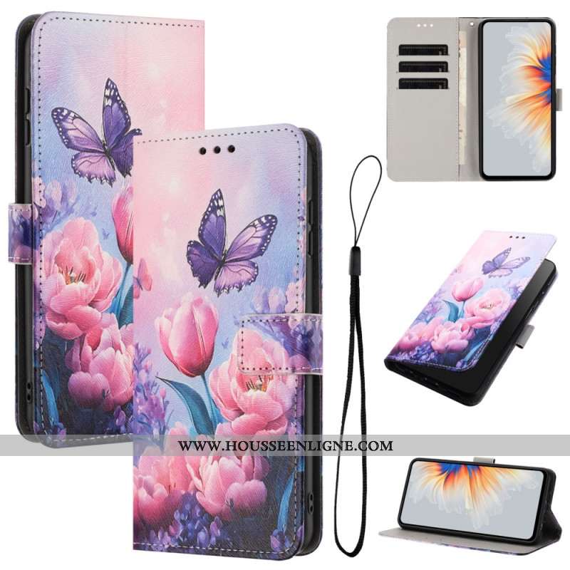 Housse Xiaomi 17 Pro Papillons et Fleurs Roses
