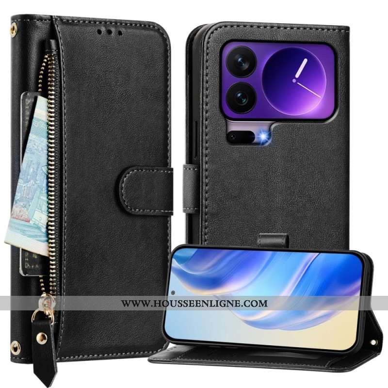 Housse Xiaomi 17 Pro Poche Zippée et Multiples Porte-Cartes