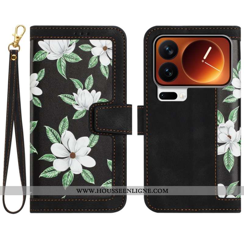 Housse Xiaomi 17 Pro Portefeuille Motif Floral