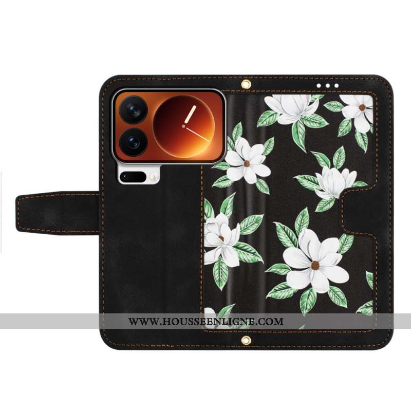 Housse Xiaomi 17 Pro Portefeuille Motif Floral