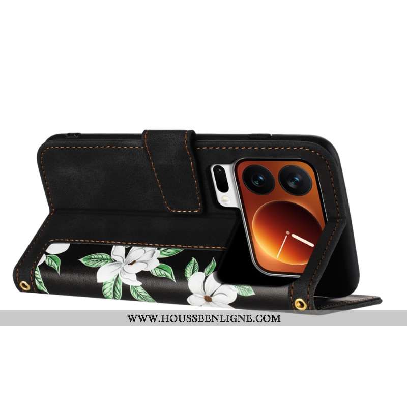 Housse Xiaomi 17 Pro Portefeuille Motif Floral