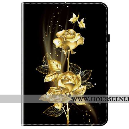 Housse Xiaomi Pad 7 / Pad 7 Pro Roses Dorées et Papillons