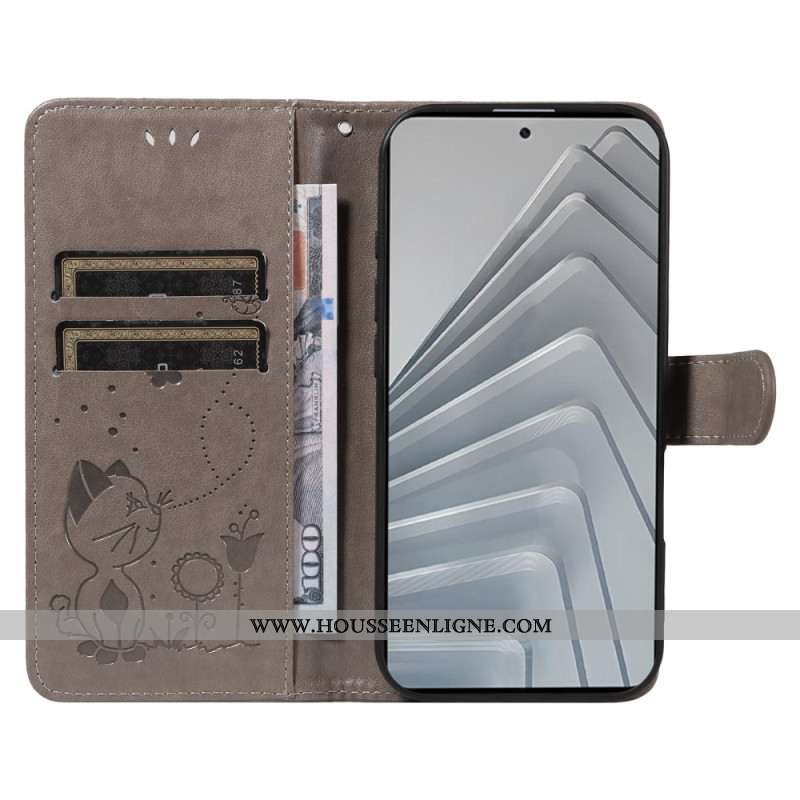 Housse Xiaomi Redmi Note 14 4G Abeille et Chat