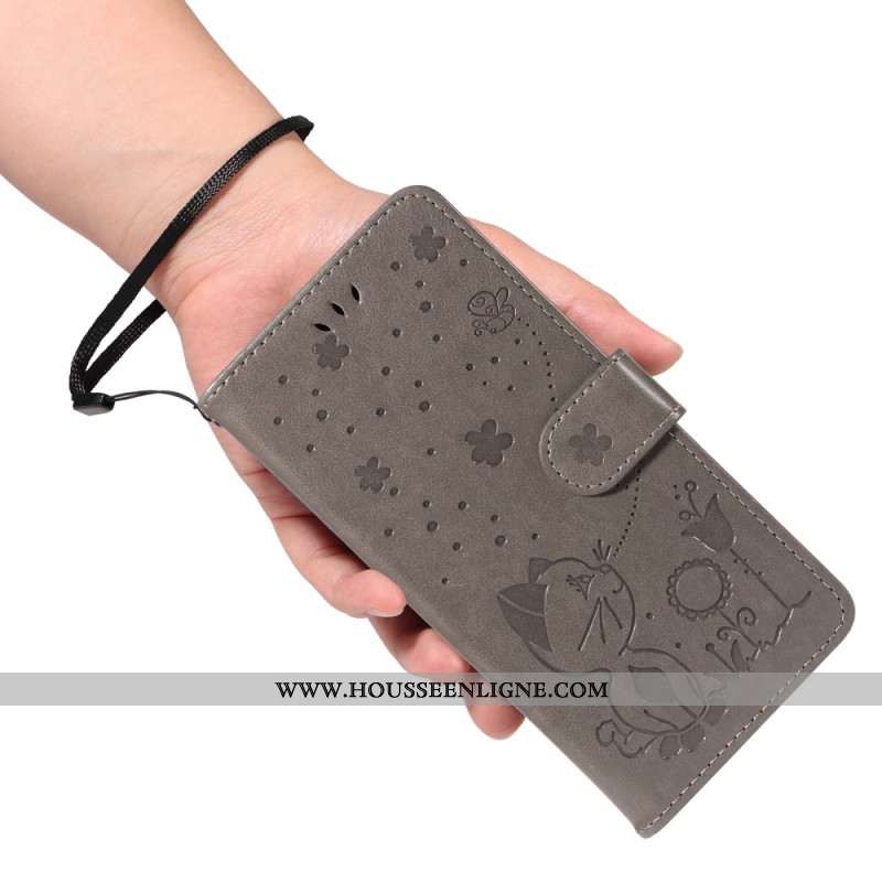 Housse Xiaomi Redmi Note 14 4G Abeille et Chat