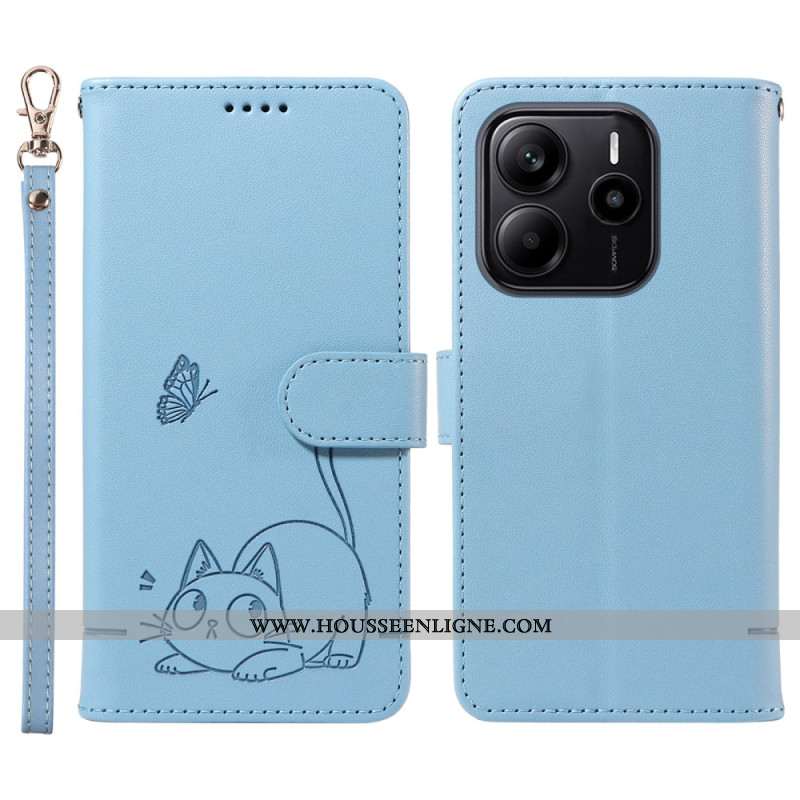 Housse Xiaomi Redmi Note 14 4G Chat Fun à Lanière