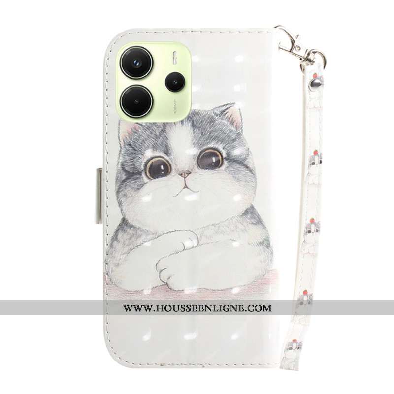 Housse Xiaomi Redmi Note 14 4G Chat et Fraise à Lanière